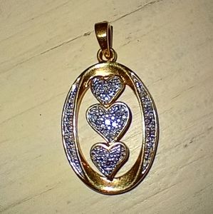 Danbury Mint 3 Heart "I Love You" 14K Plated